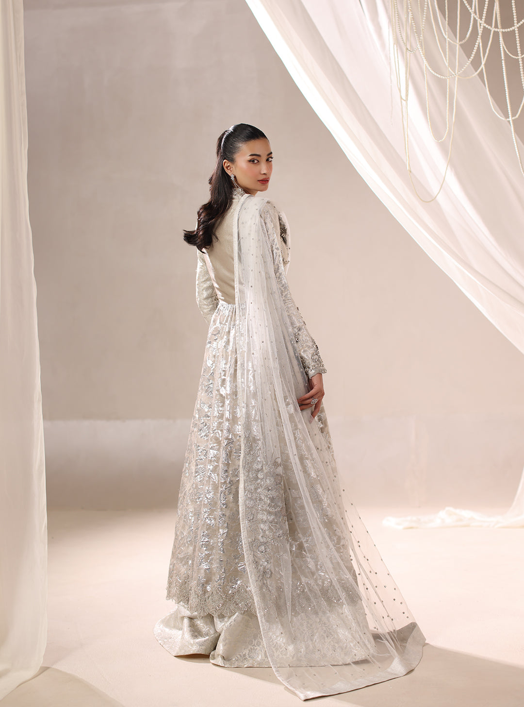 Twilight by Musferah Saad RTW Hand work Tissue 3 Piece Suit Lumieria - Eid Collection