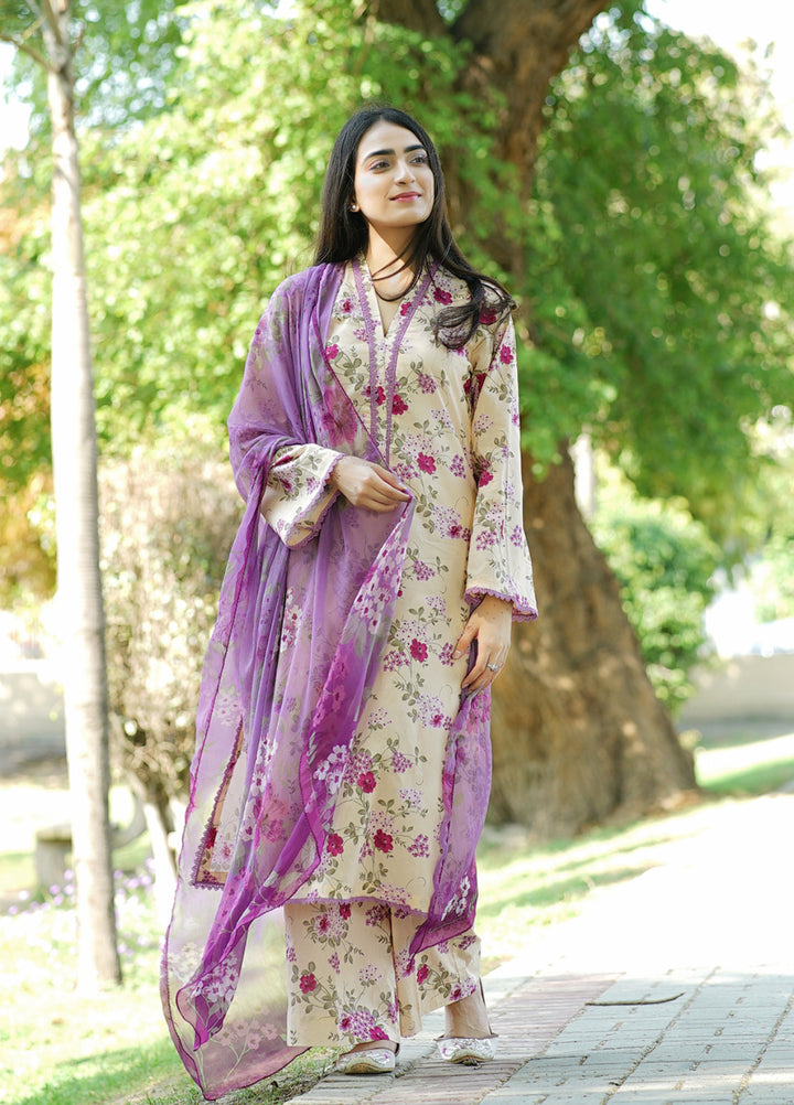 Ileen by Naba Bilal Unstitched Printed Lawn 3 Piece Suit Kiara - Casual Collection