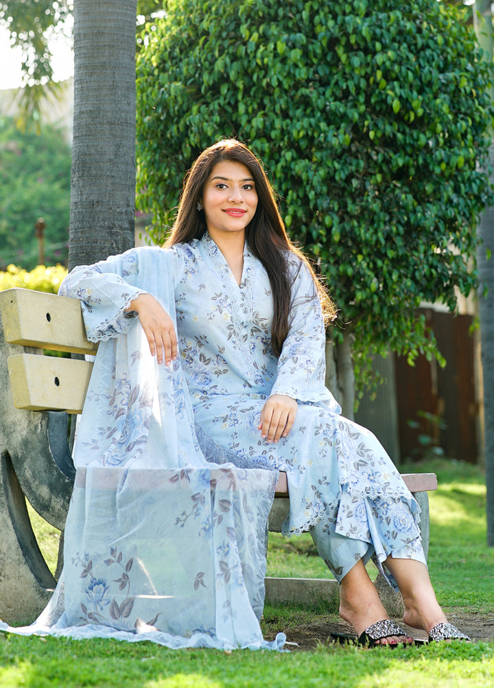 Ileen by Naba Bilal Unstitched Printed Lawn 3 Piece Suit Dina - Casual Collection
