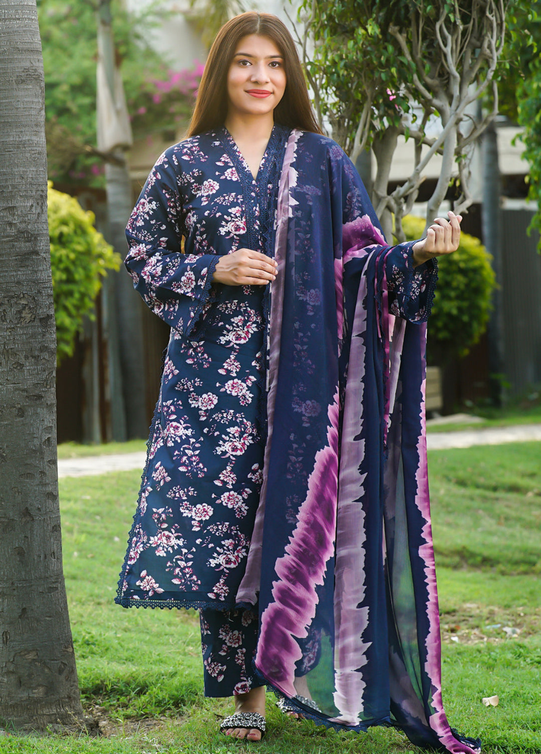 Ileen by Naba Bilal Unstitched Printed Lawn 3 Piece Suit Zinia - Casual Collection