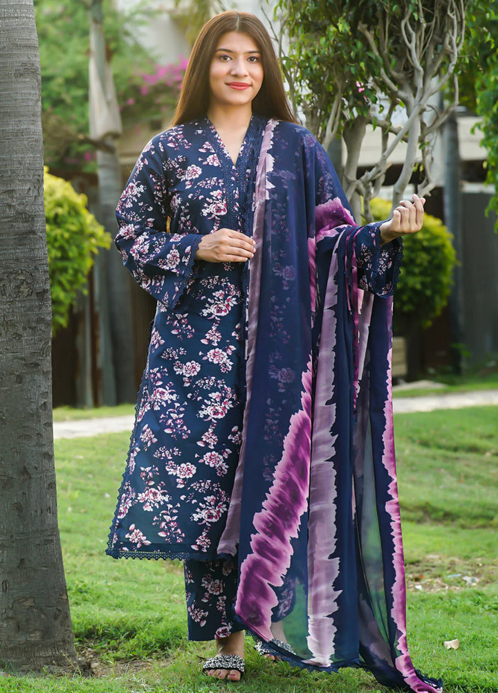 Ileen by naba bilal Unstitched Printed Lawn 3 Piece Suit IN26UPL Zinia - Casual Collection