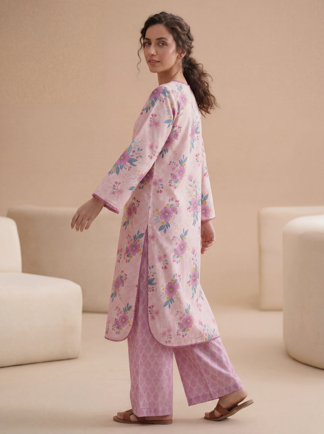 Impulse Wear by Ruby Suleiman RTW Printed Poly 2 Piece Suit Lilac Drop - Casual Collection