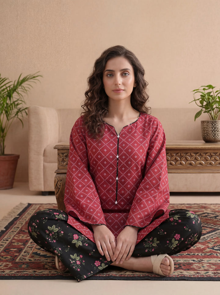 Impulse Wear by Ruby Suleiman RTW Printed Poly 2 Piece Suit Blush Pop - Casual Collection