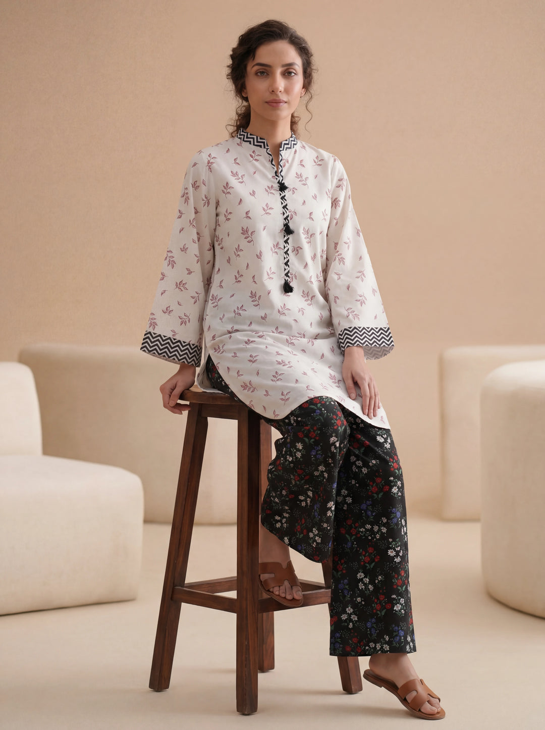 Impulse Wear by Ruby Suleiman RTW Printed Poly 2 Piece Suit Noir Hit - Casual Collection