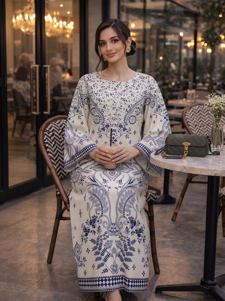 Impulse Wear by Ruby Suleiman RTW Printed Crepe 1 Piece Ivory Ink - Casual Collection