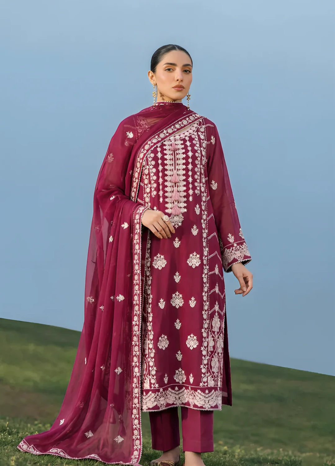 Stitching Cotton Unstitched Embroidered Chiffon 3 Piece Suit WFCU-08 Festive Collection