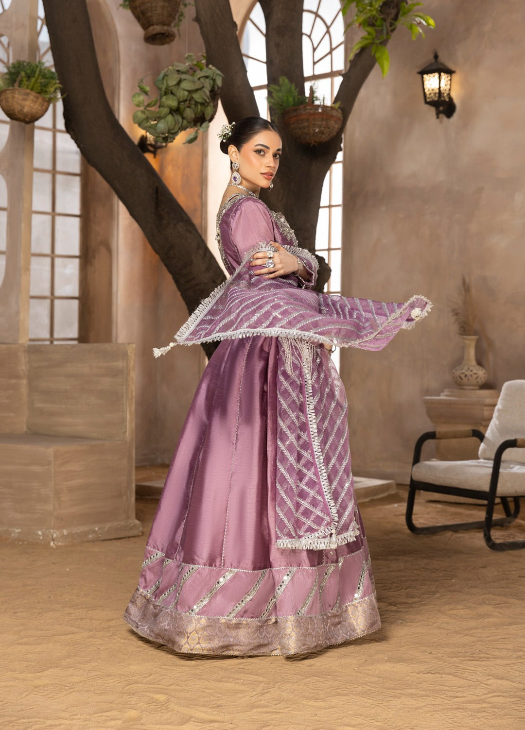Afsana e Noor by Ibraysha RTW Hand work Raw Silk 3 Piece Suit Mahtab-E-Kasni - Wedding Collection