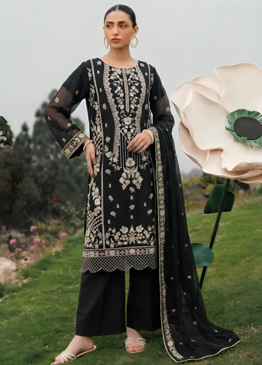 Stitching Cotton Unstitched Embroidered Chiffon 3 Piece Suit WFCU-05 Festive Collection