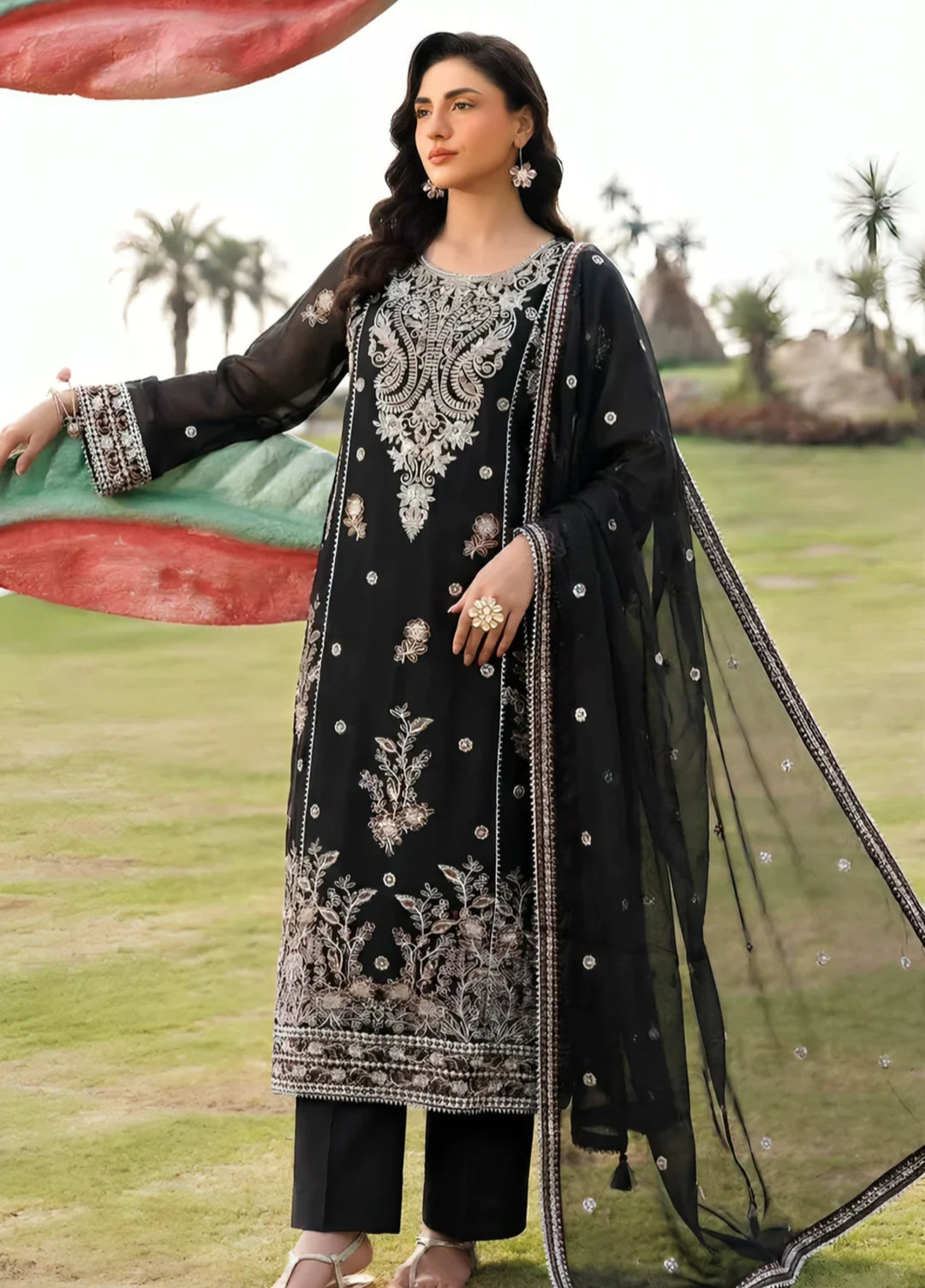 Stitching Cotton Unstitched Embroidered Chiffon 3 Piece Suit WFCU-04 Festive Collection