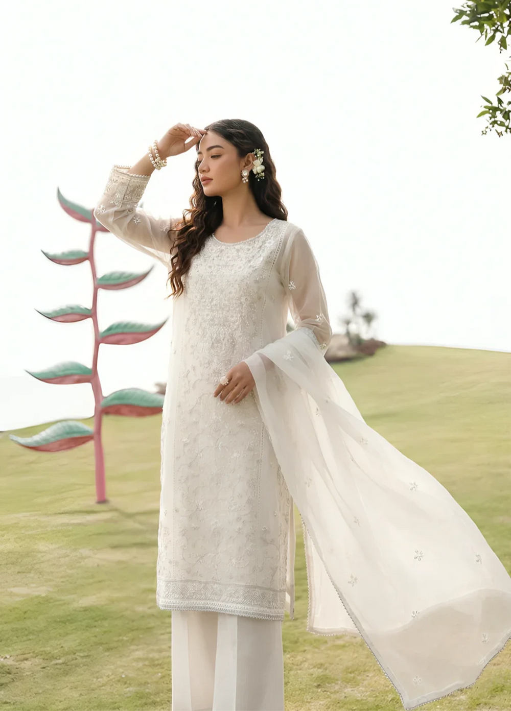 Stitching Cotton Unstitched Embroidered Chiffon 3 Piece Suit WFCU-03 Festive Collection