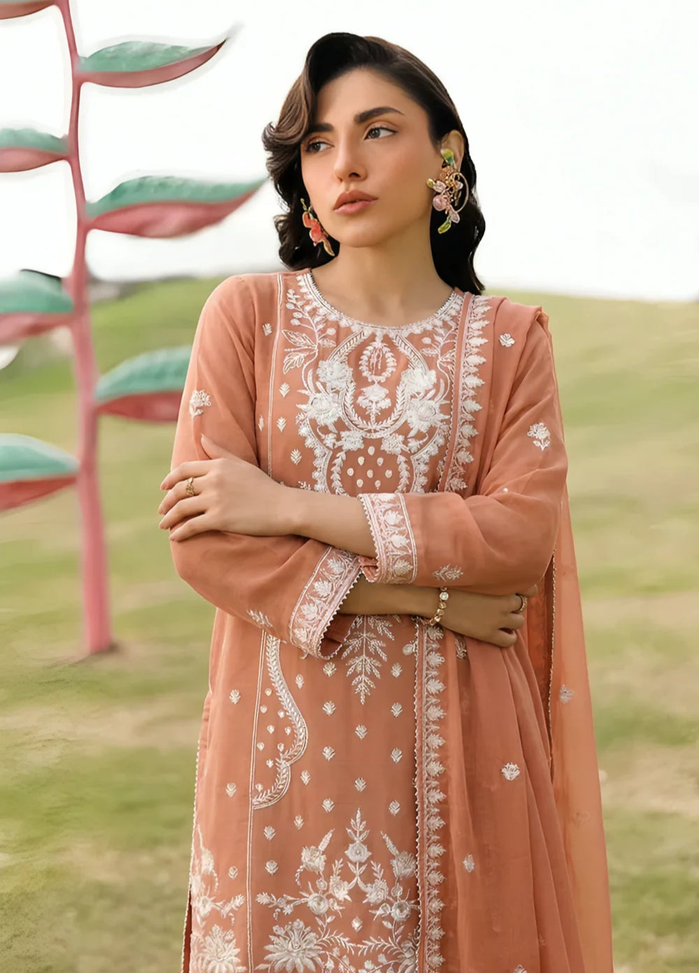 Stitching Cotton Unstitched Embroidered Chiffon 3 Piece Suit WFCU-07 Festive Collection