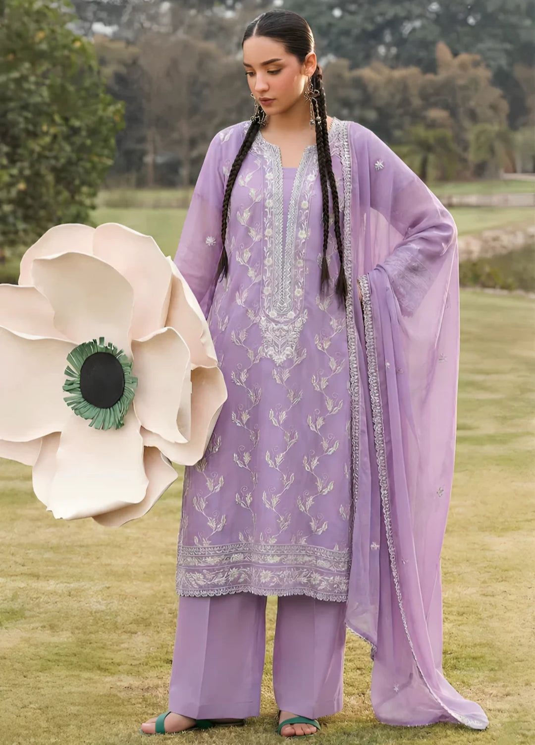 Stitching Cotton Unstitched Embroidered Chiffon 3 Piece Suit WFCU-06 Festive Collection