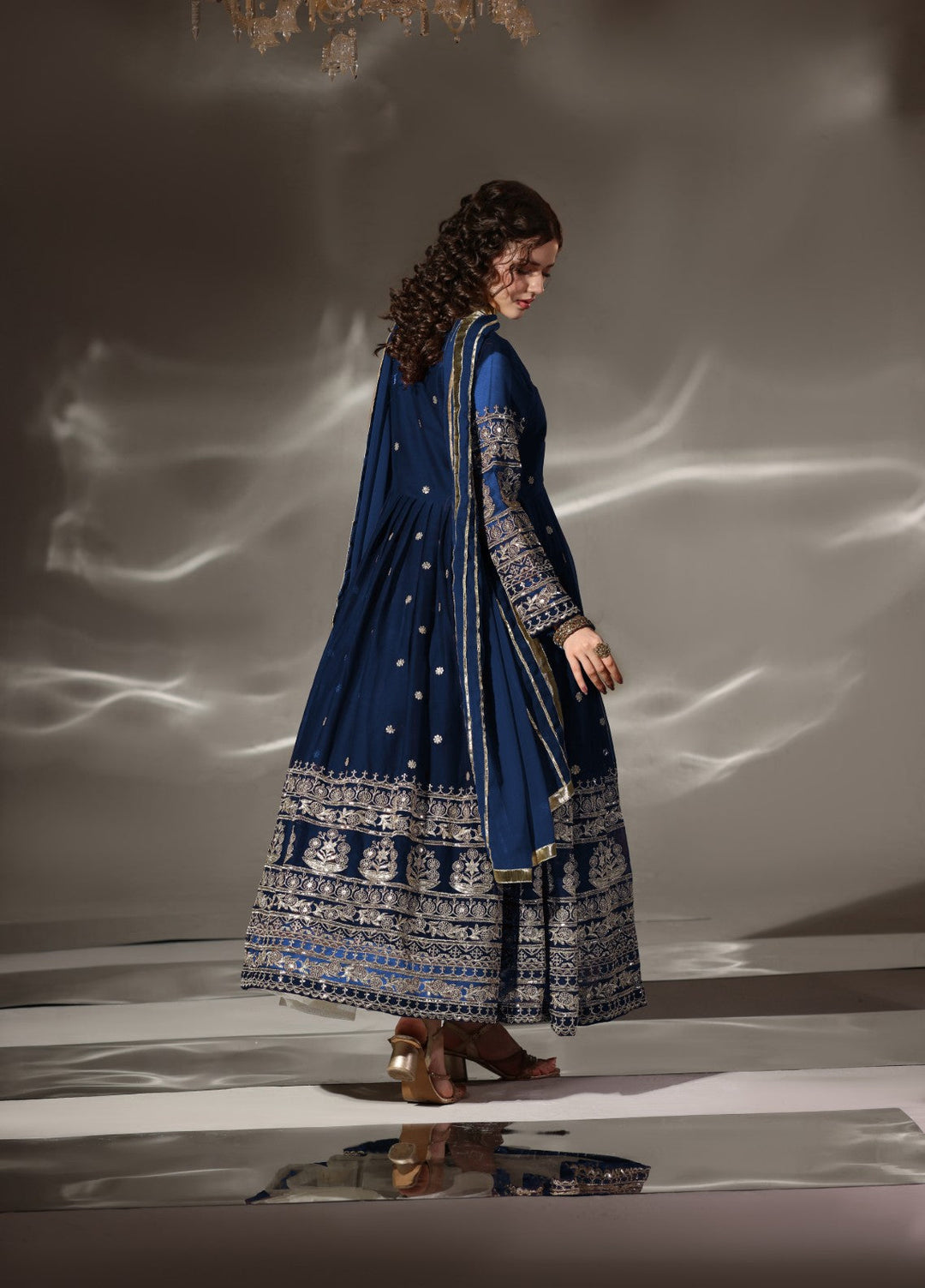 Miraal by Unss Apparel Embroidered Chiffon 3 Piece Suit Peacock Festive Collection