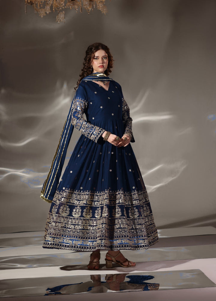 Miraal by Unss Apparel Embroidered Chiffon 3 Piece Suit Peacock Festive Collection