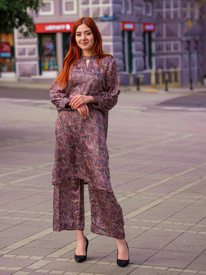 TNG Women RTW Printed Shamooz Co-Ord Set Suit Aroma Casual Collection
