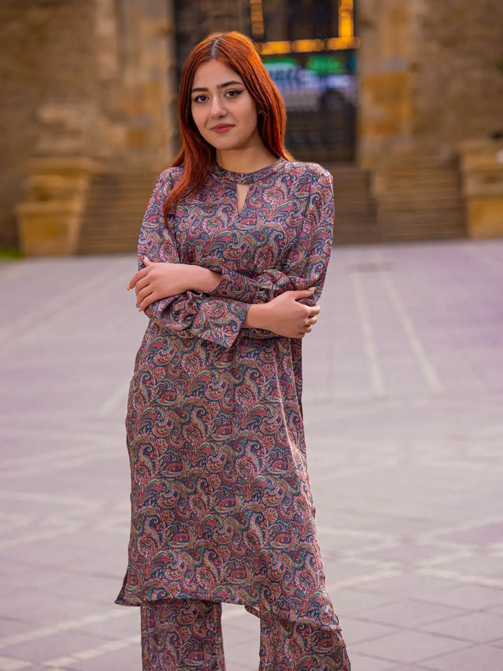 TNG Women RTW Printed Shamooz Co-Ord Set Suit Aroma Casual Collection