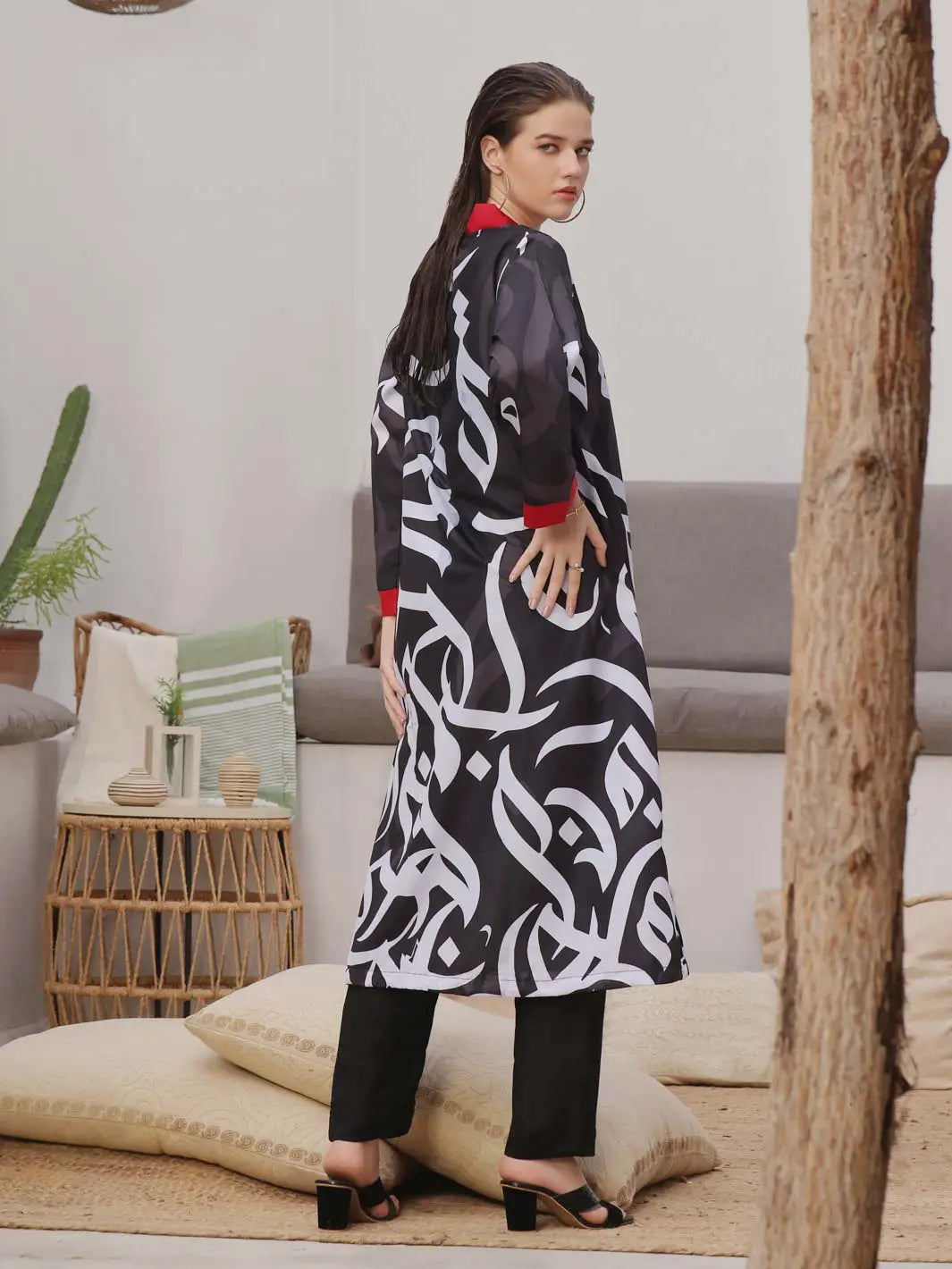 Shrug by TNG Women RTW Printed Viscose Raw Silk 1 Piece Suit Huroof Casual Collection