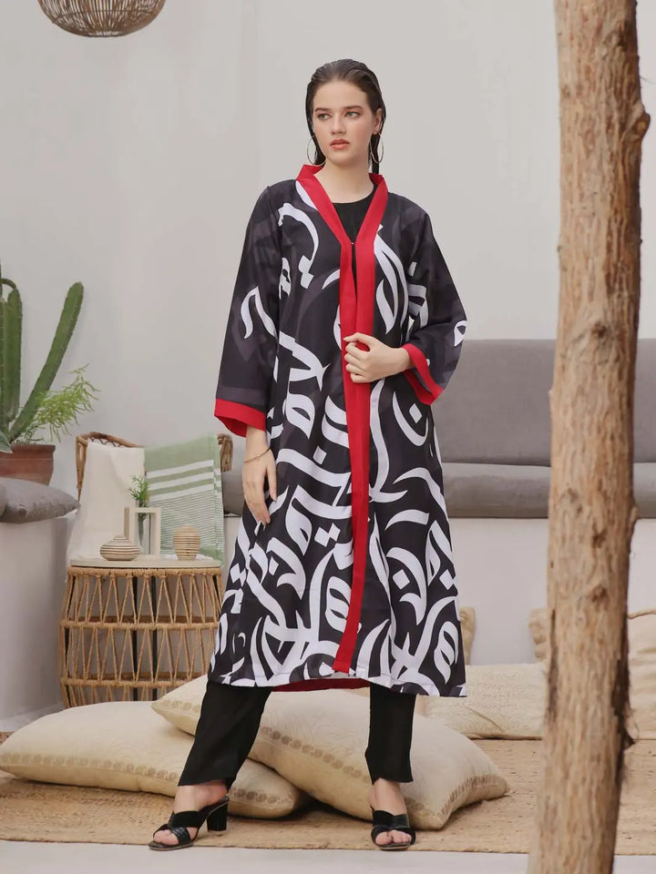 Shrug by TNG Women RTW Printed Viscose Raw Silk 1 Piece Suit Huroof Casual Collection