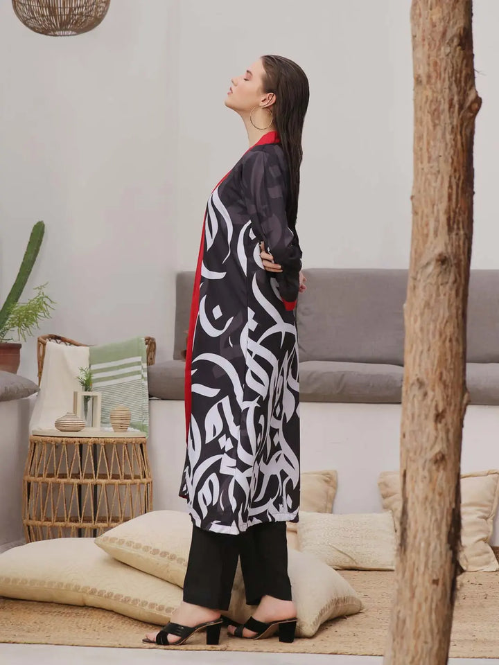 Shrug by TNG Women RTW Printed Viscose Raw Silk 1 Piece Suit Huroof Casual Collection