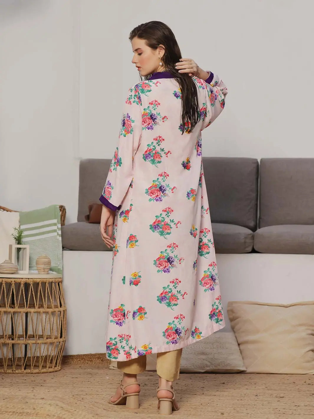 Shrug by TNG Women RTW Printed Viscose Raw Silk 1 Piece Suit Maskan Casual Collection