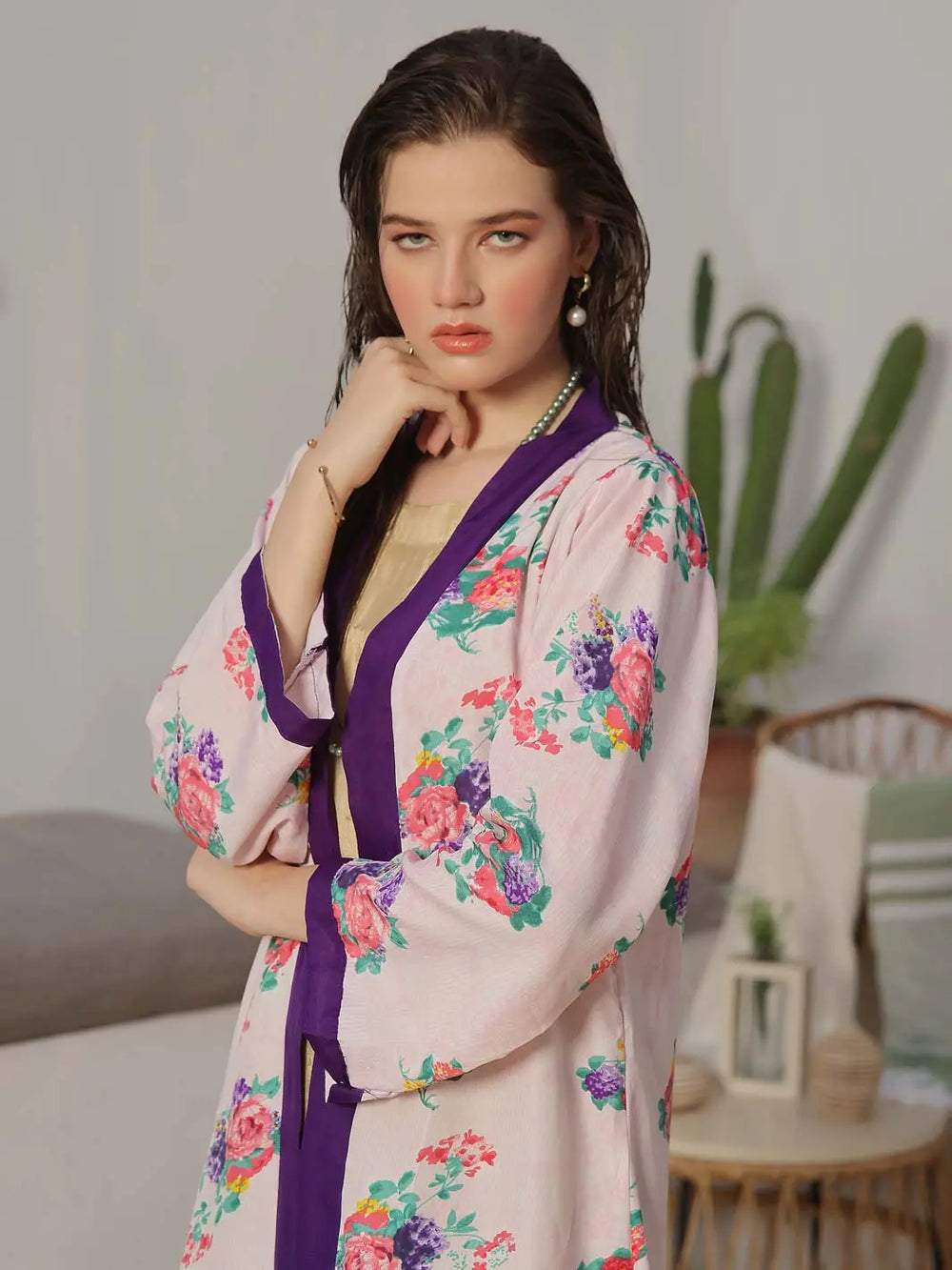 Shrug by TNG Women RTW Printed Viscose Raw Silk 1 Piece Suit Maskan Casual Collection
