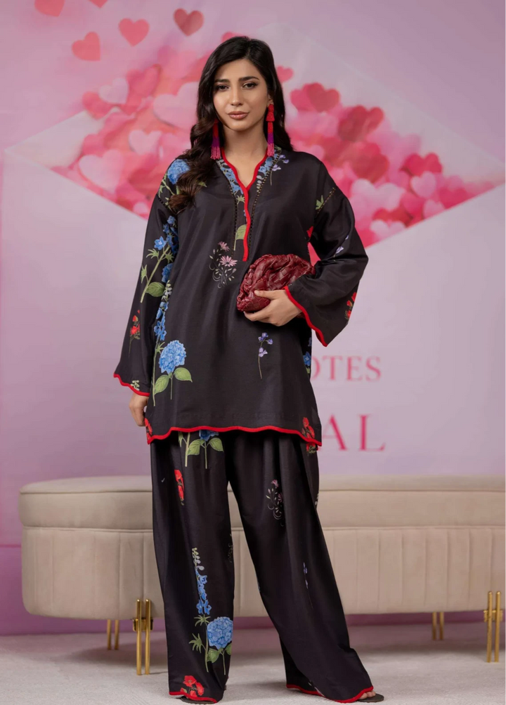Love Notes Misaal by Ayesha Somaya RTW Printed Lawn Silk 2 Piece Suit Ebony Casual Collection