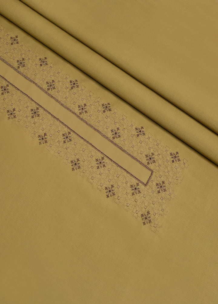 Cotton Valley by Fabrich Unstitched Embroidered Cotton 2 Piece Suit Antique-Gold Casual Collection