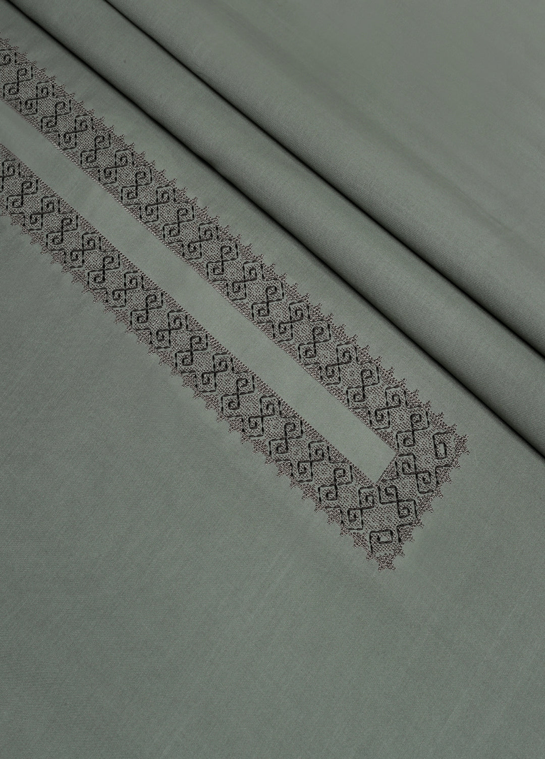 Cotton Valley by Fabrich Unstitched Embroidered Cotton 2 Piece Suit Moss Casual Collection