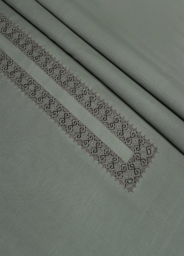 Cotton Valley by Fabrich Unstitched Embroidered Cotton 2 Piece Suit Moss Casual Collection