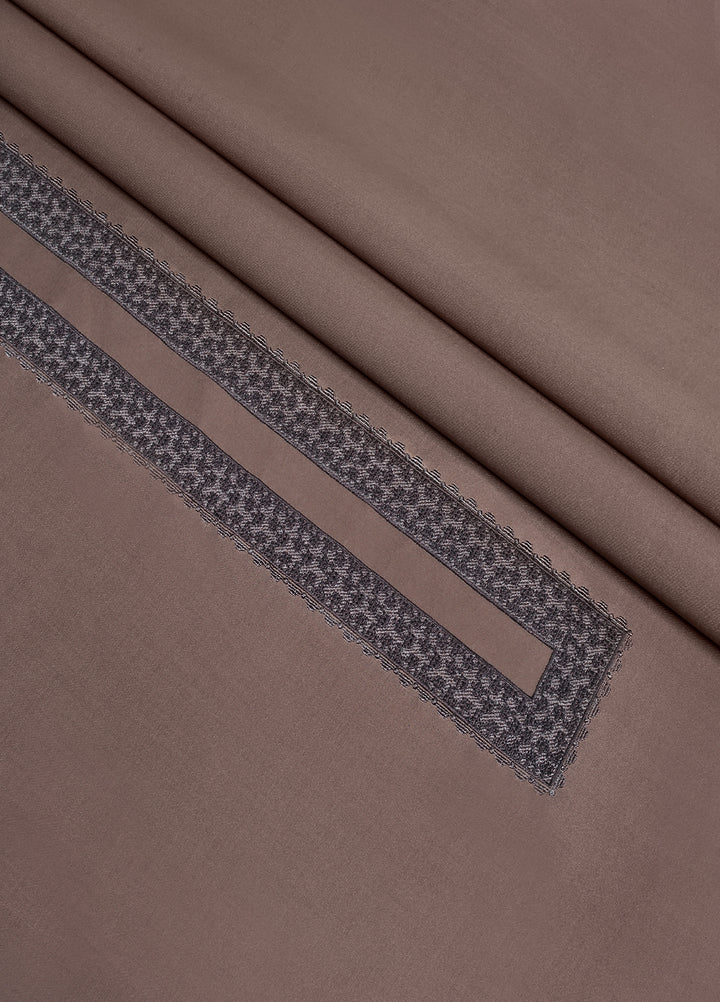 Cotton Valley by Fabrich Unstitched Embroidered Cotton 2 Piece Suit Mocha Casual Collection