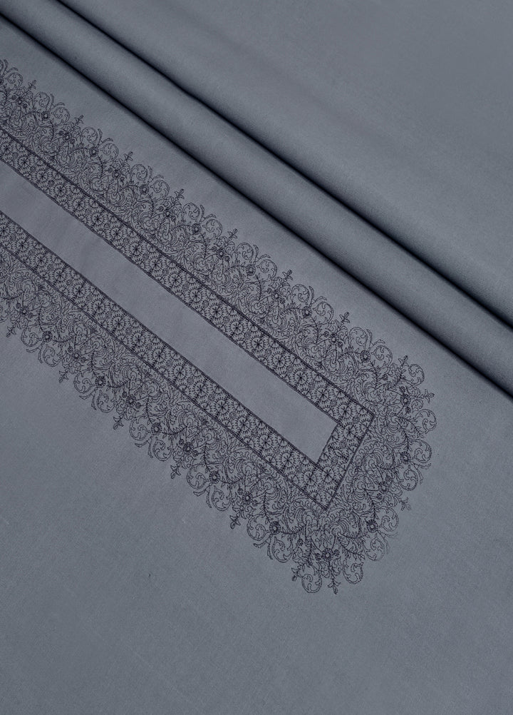 Cotton Valley by Fabrich Unstitched Embroidered Cotton 2 Piece Suit Grey Casual Collection