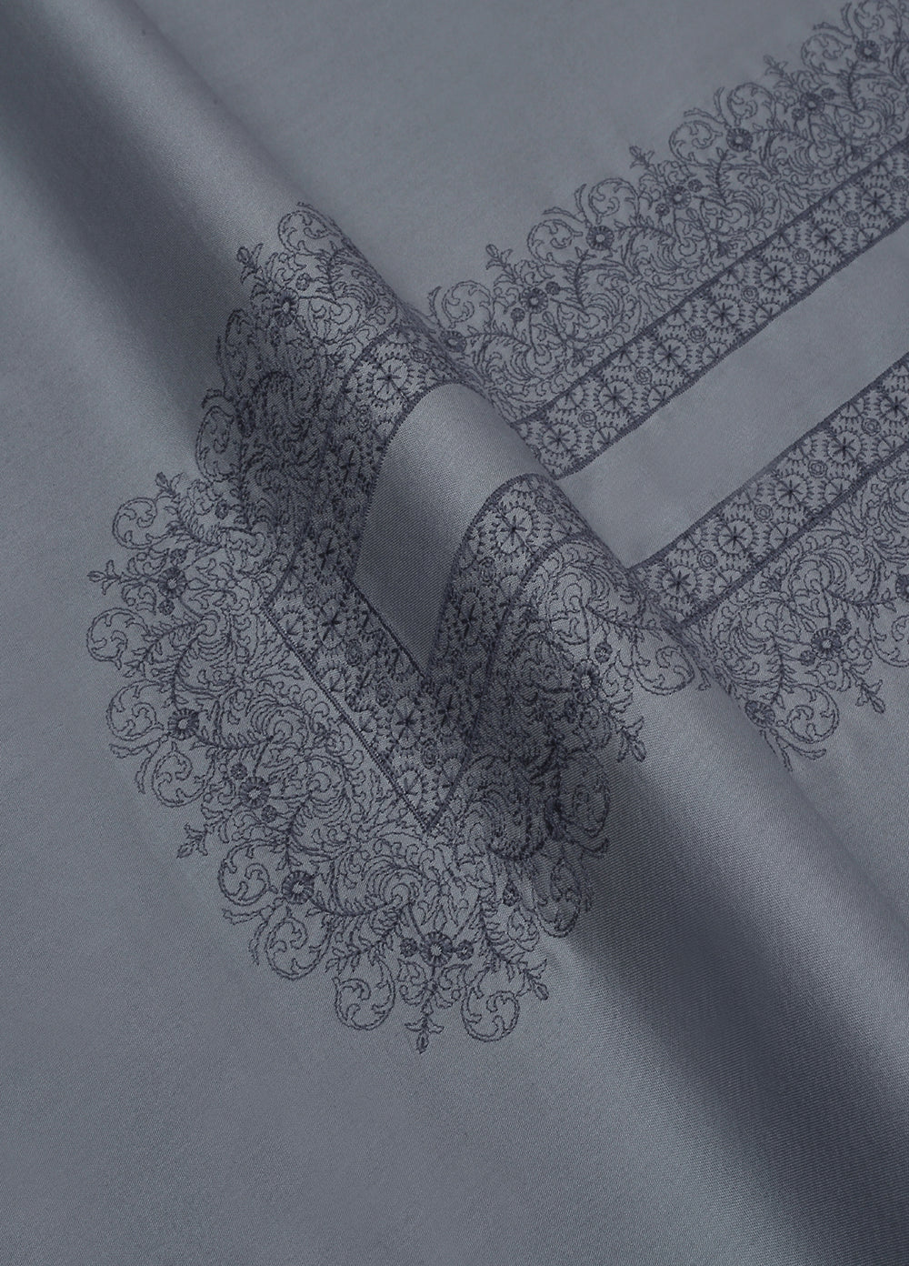 Cotton Valley by Fabrich Unstitched Embroidered Cotton 2 Piece Suit Grey Casual Collection