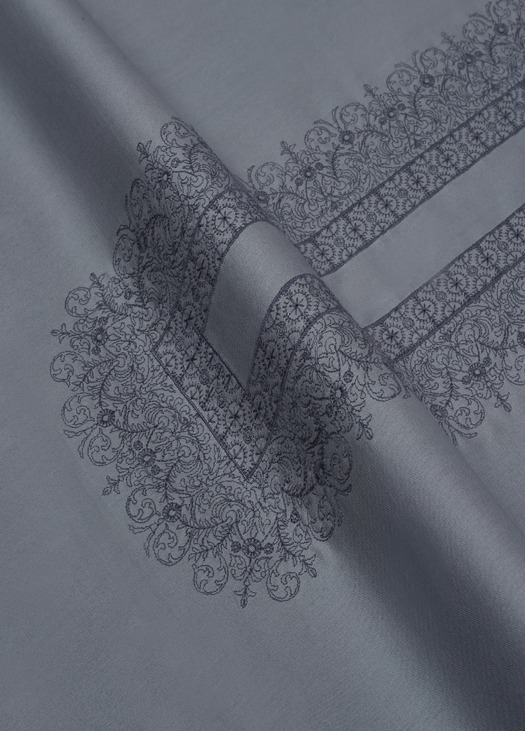 Cotton Valley by Fabrich Unstitched Embroidered Cotton 2 Piece Suit Grey Casual Collection