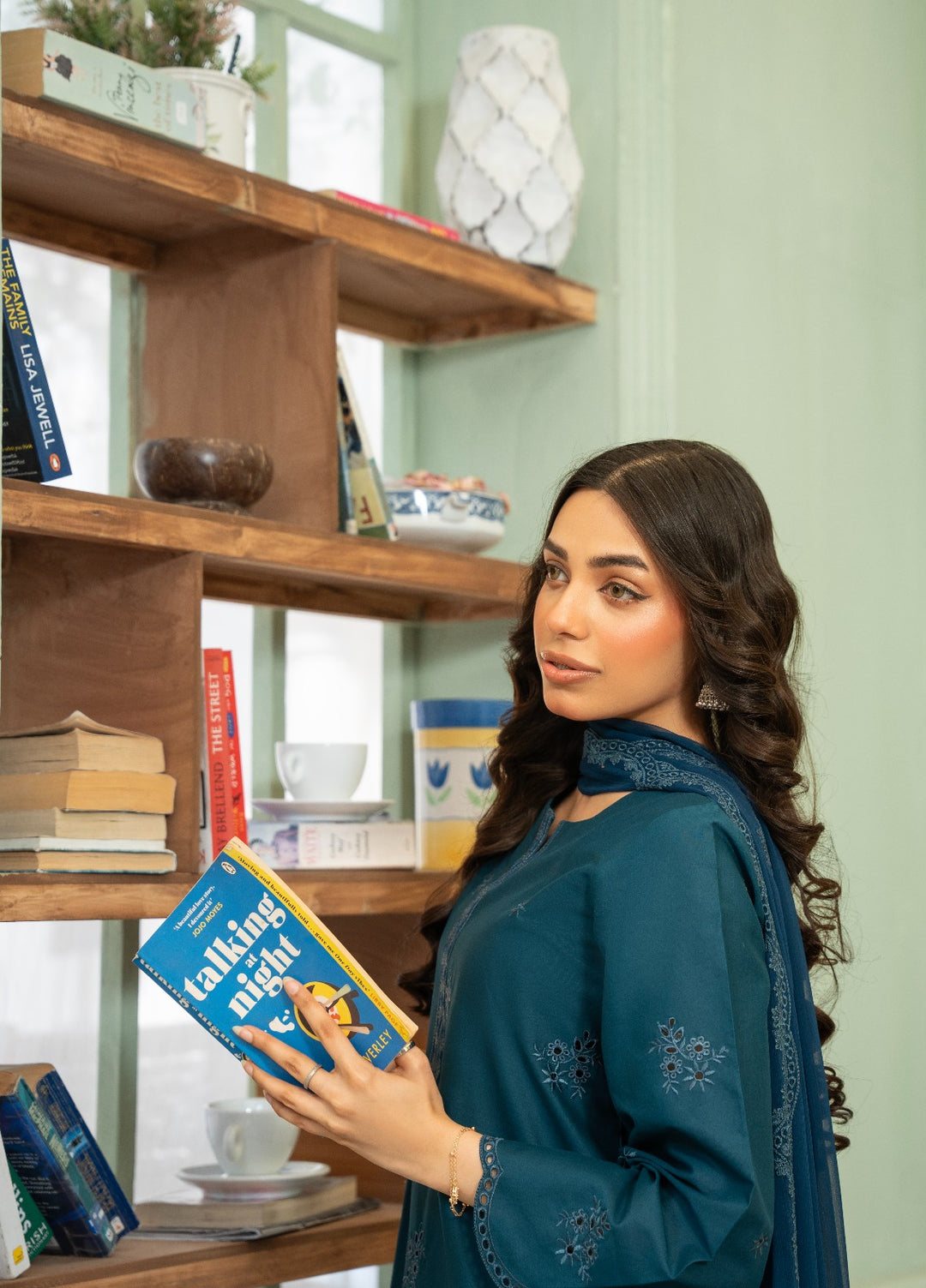 Naaz Couture RTW Chikankari Lawn 3 Piece Suit Teal Eid Collection