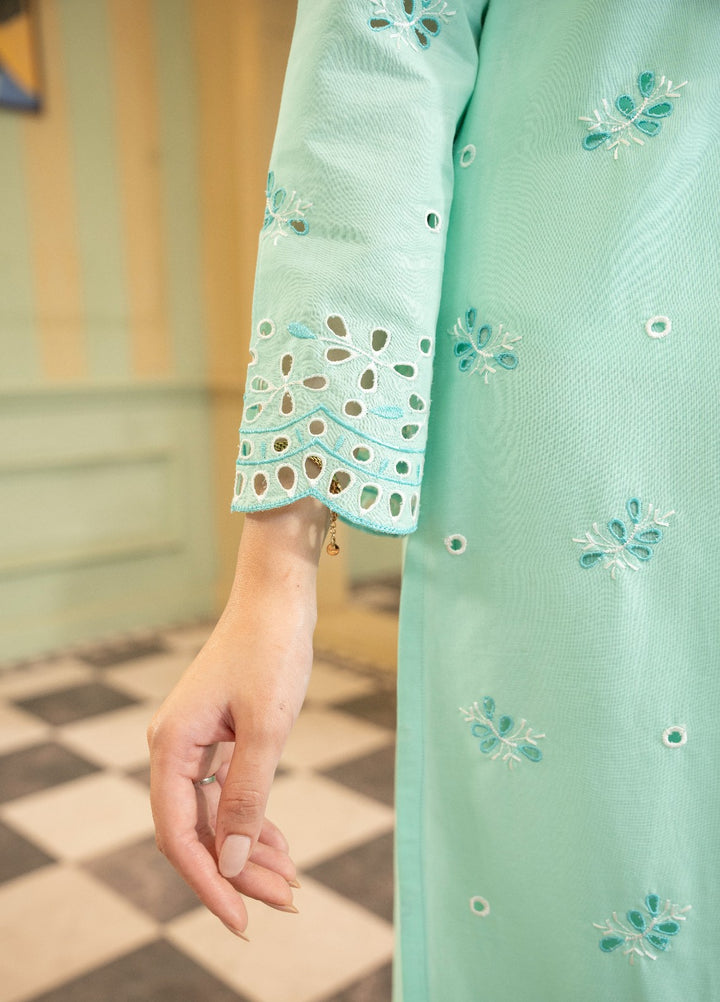 Naaz Couture RTW Chikankari Lawn 3 Piece Suit Aquamarine Eid Collection