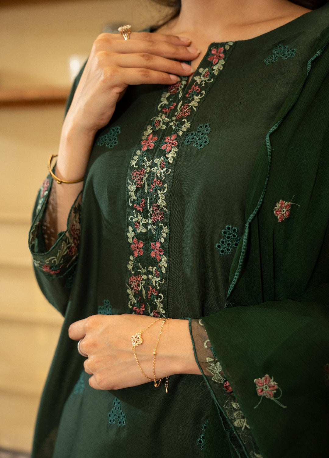 Naaz Couture RTW Chikankari Lawn 3 Piece Suit Bottle Eid Collection