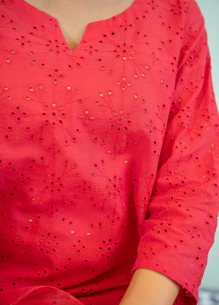 Naaz Couture RTW Chikankari Silk 3 Piece Suit Suit-Pink Festive Collection