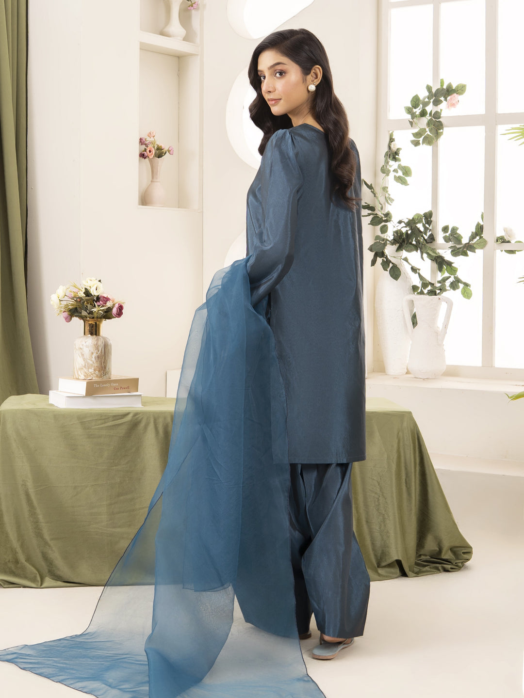 Naaz Couture RTW Embroidered Lawn 3 Piece Suit Suit-Teal Festive Collection
