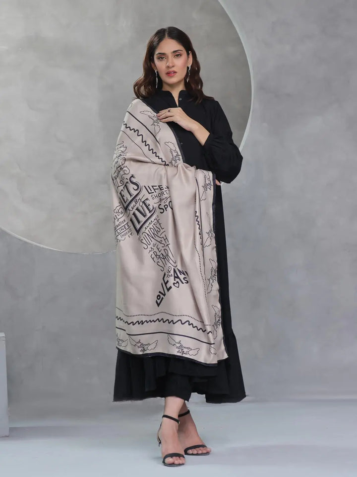 TNG Women RTW Printed Crinkle Chiffon 1 Piece Muhabbat Scarf Casual Collection