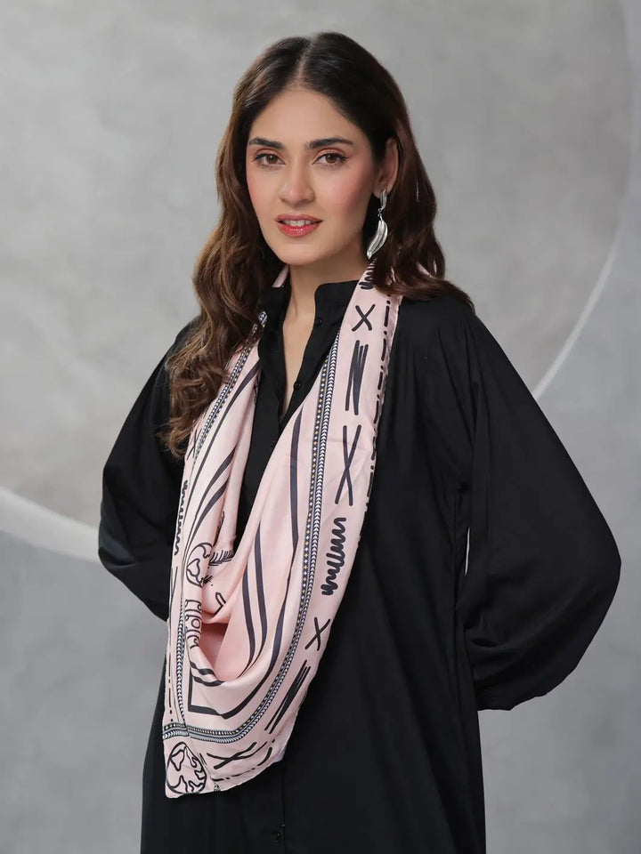TNG Women RTW Printed Crinkle Chiffon 1 Piece Manzar Scarf Casual Collection