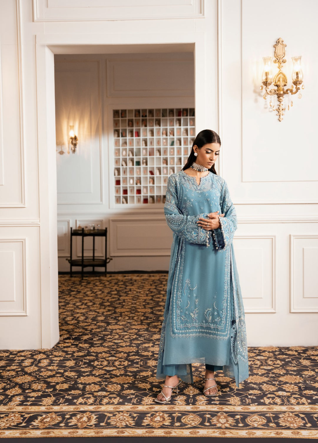 Check In by Zarizaa Unstitched Embroidered Chiffon 3 Piece Suit DEW Festive Collection