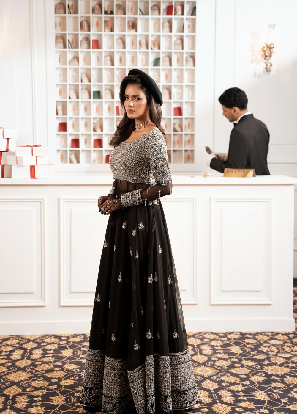 Check In by Zarizaa Unstitched Embroidered Chiffon 3 Piece Suit CLOAK Festive Collection