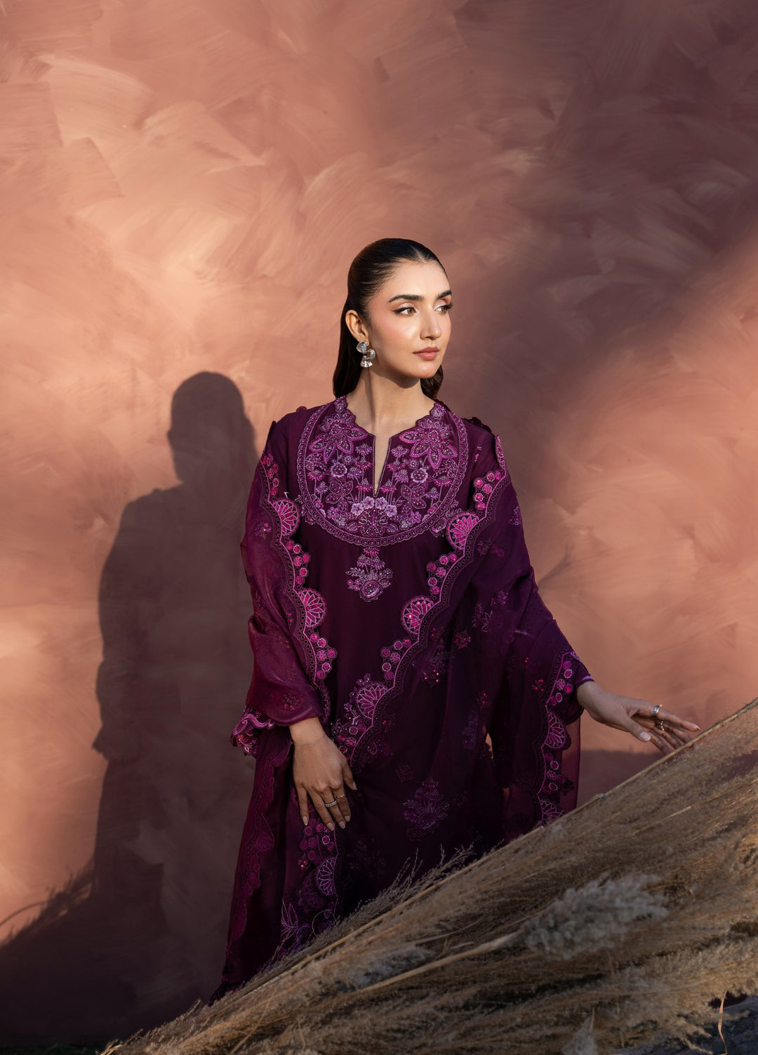 Aura of Flora by Zarizaa Unstitched Embroidered Lawn 3 Piece Suit BERRY Lawn Collection