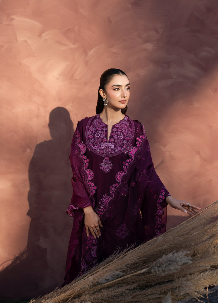 Aura of Flora by Zarizaa Unstitched Embroidered Lawn 3 Piece Suit BERRY Lawn Collection