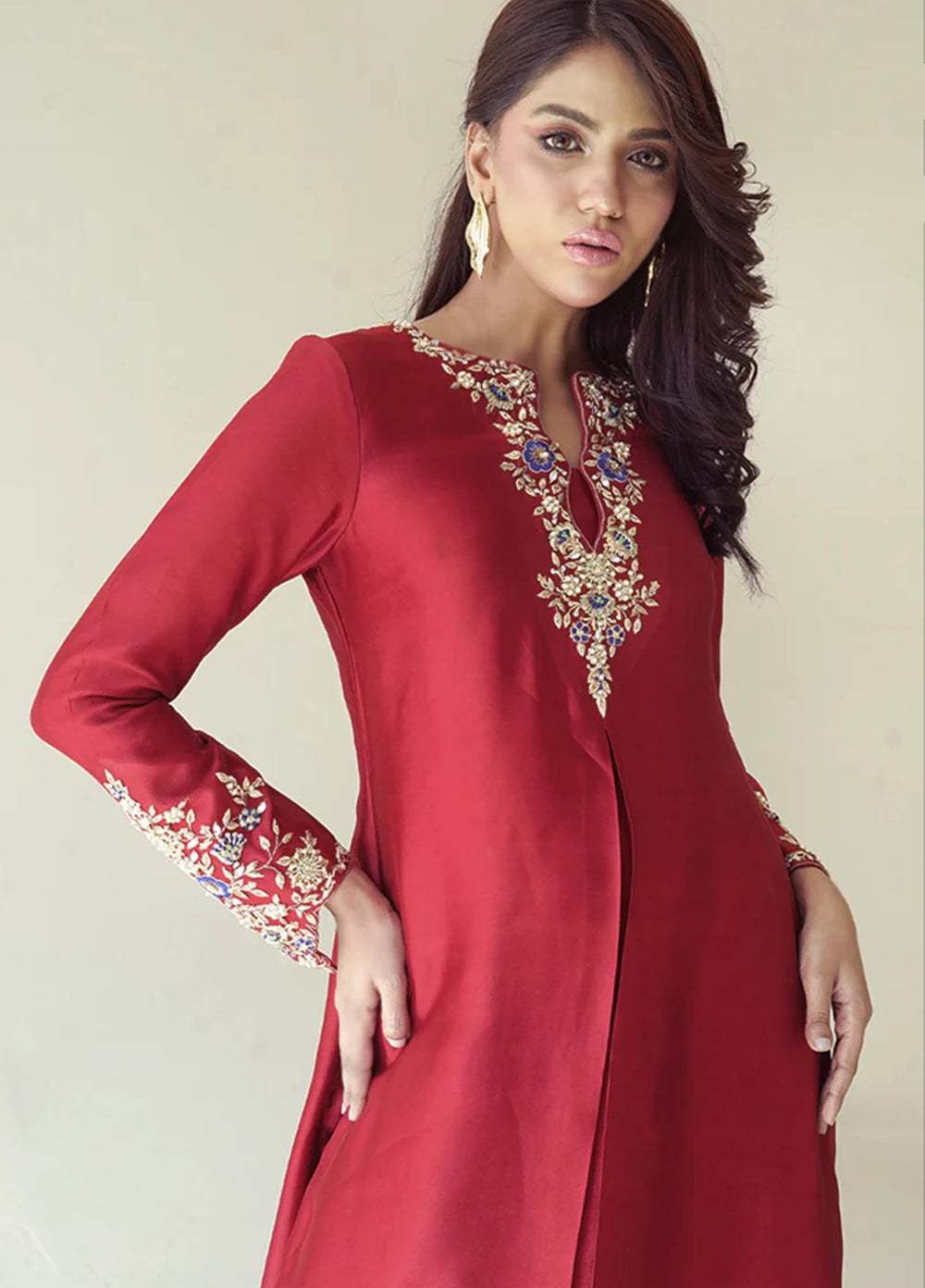 Melody of Colours by Guleenoor RTW Hand work Sheesh Silk 3 Piece Suit Kanzil Eid Collection