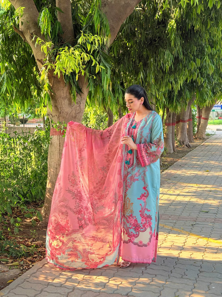 Syra's Atelier RTW Printed Lawn 3 Piece Suit Zariah Kaftan Casual Collection