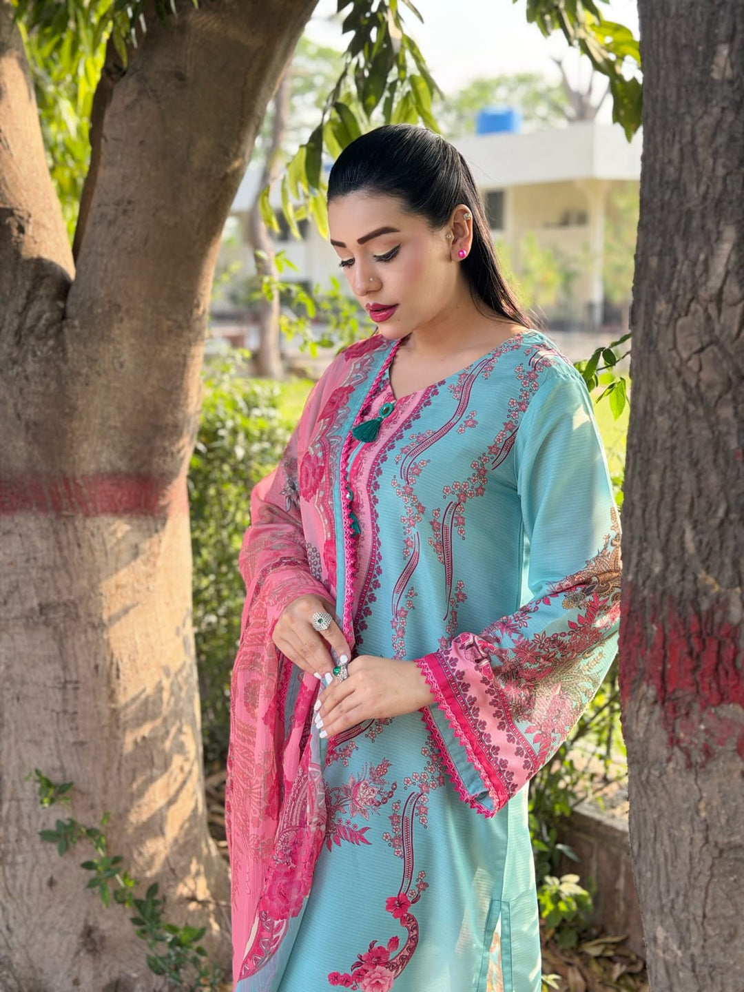 Syra's Atelier RTW Printed Lawn 3 Piece Suit Zariah Kaftan Casual Collection