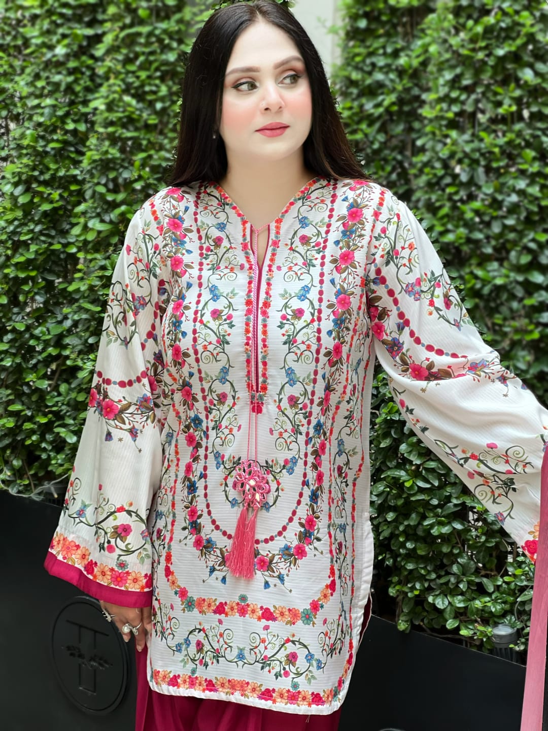 Syra's Atelier RTW Printed Lawn 3 Piece Suit Jahan Ara Pink Casual Collection