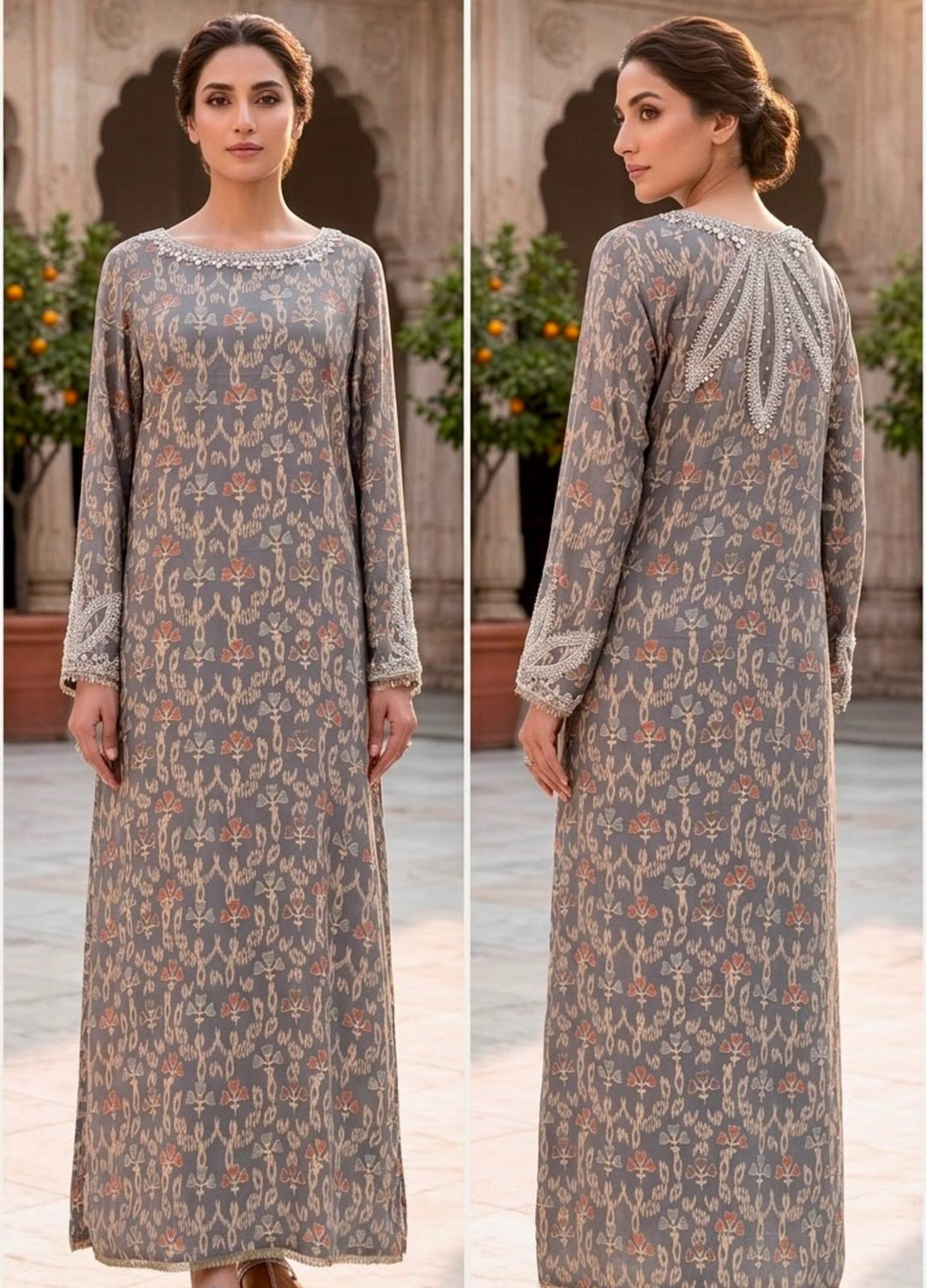 House of Nyyra Women RTW Embroidered Grip 1 Piece Suit Dusky Summer Collection