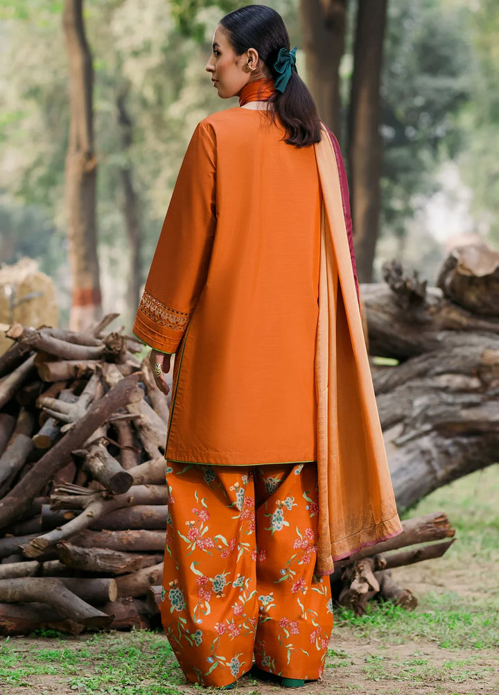 Urban Edge by jahaan RTW Embroidered Raw Silk 3 Piece Suit Tawny Casual Collection